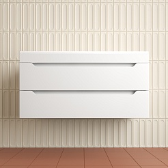 Style Line Тумба с раковиной Остин 100 подвесная белая матовая – фотография-3